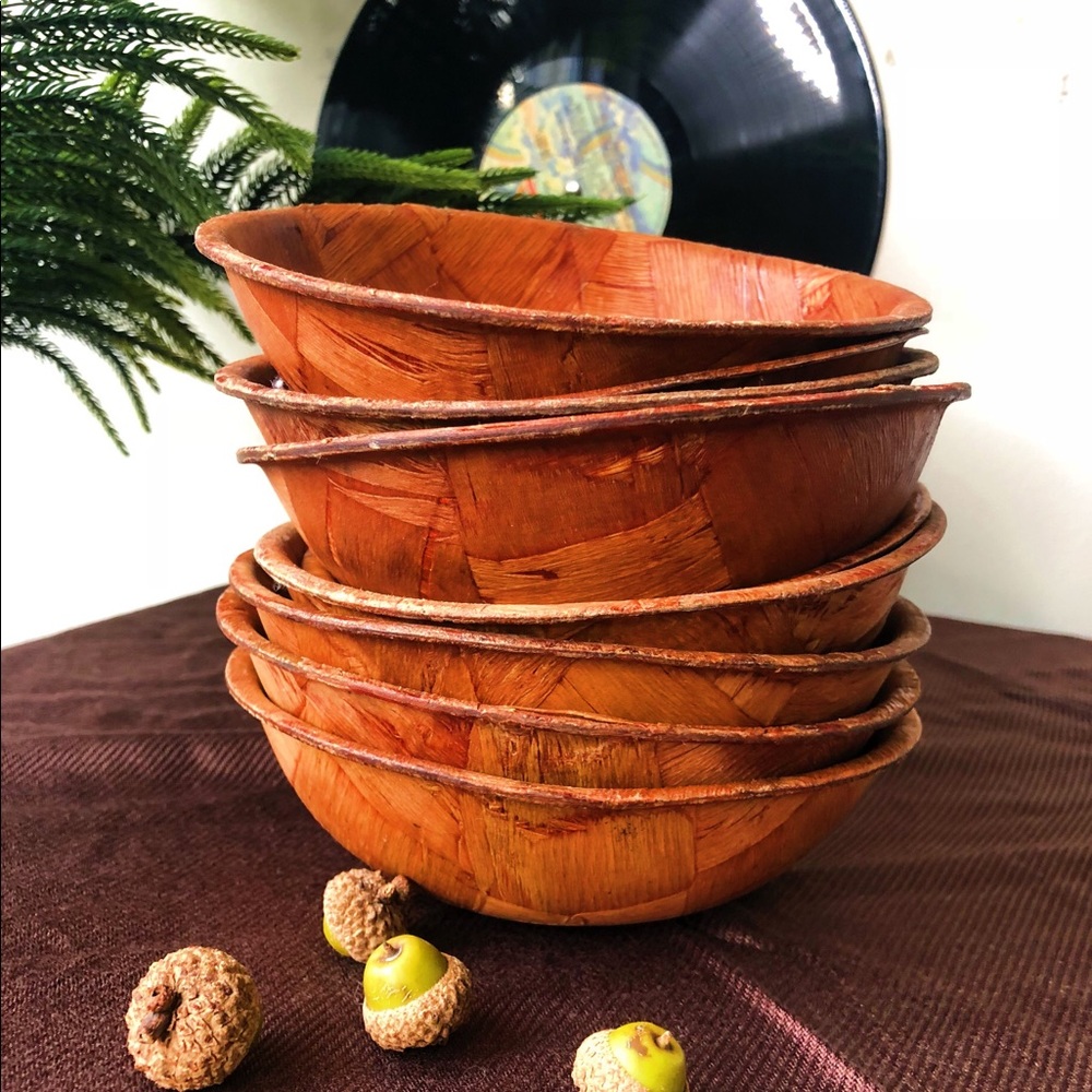 African Style Wooden Bowls - Set of 9